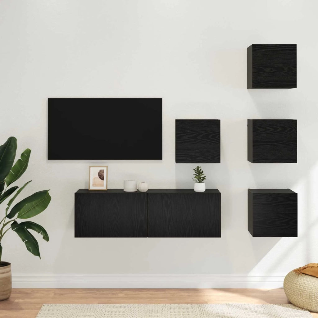 Set mobile TV 5 pcs 100 x 30 x 30 cm Rovere Nero