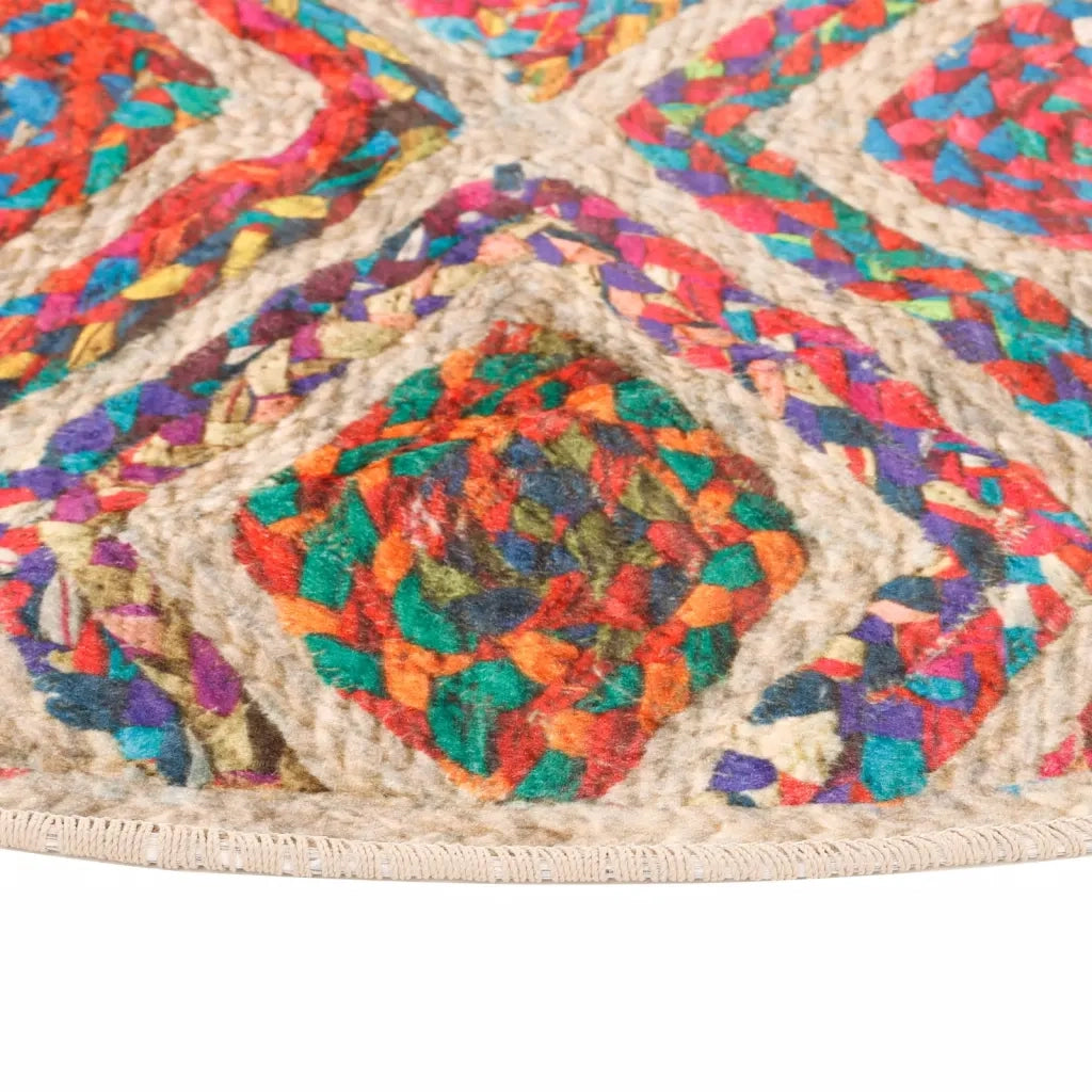 Tappeto Lavabile Multicolore Ø 120 cm 136590