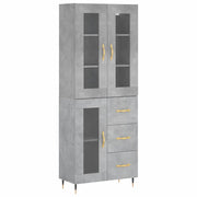 Credenza | Madia | Buffet da pranzo | Armadio da pranzo Grigio Cemento 69,5x34x180 cm in Legno Multistrato