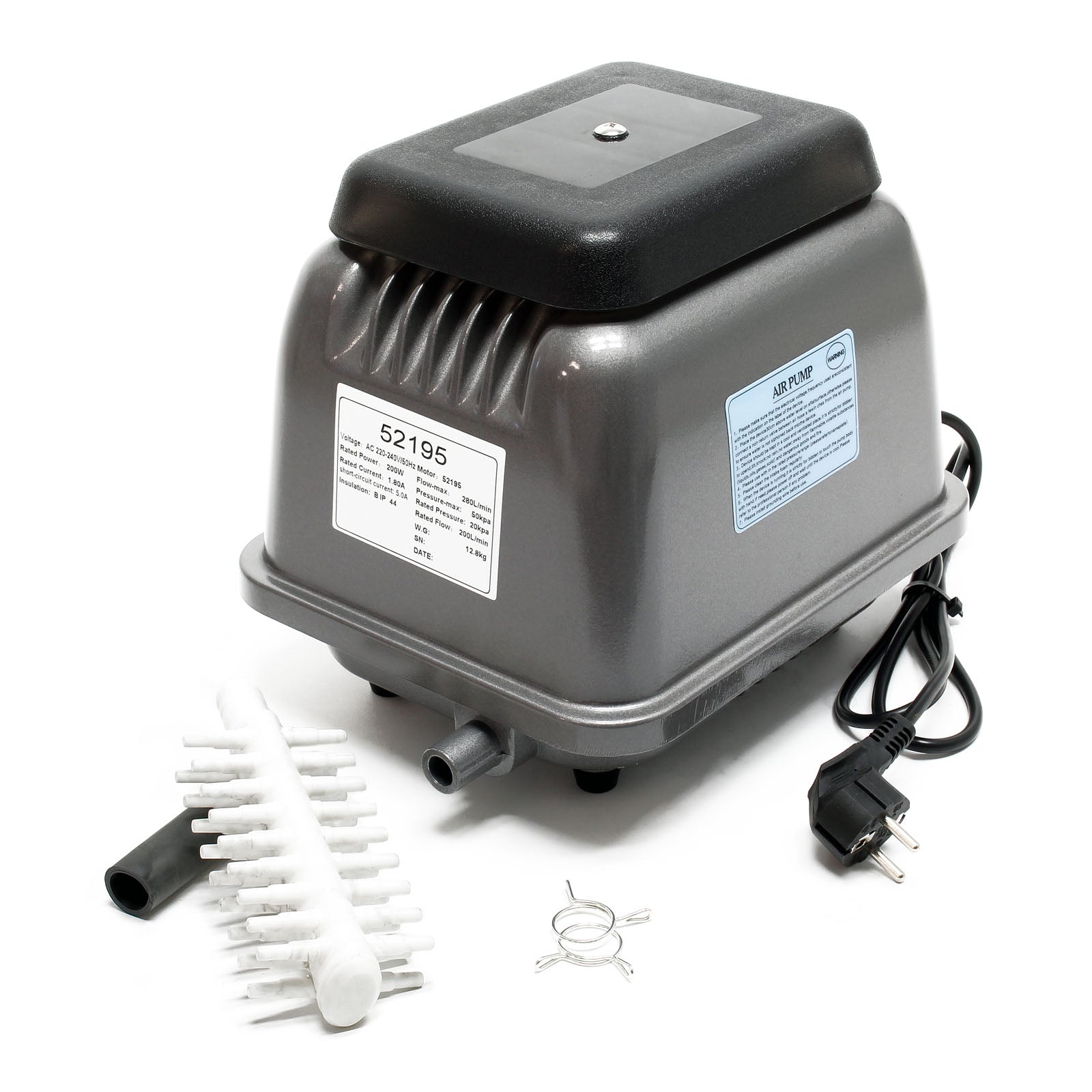 HJB-280 Ossigenatore acquario 280 l/min, Aeratore laghetto con funzione multi-speed