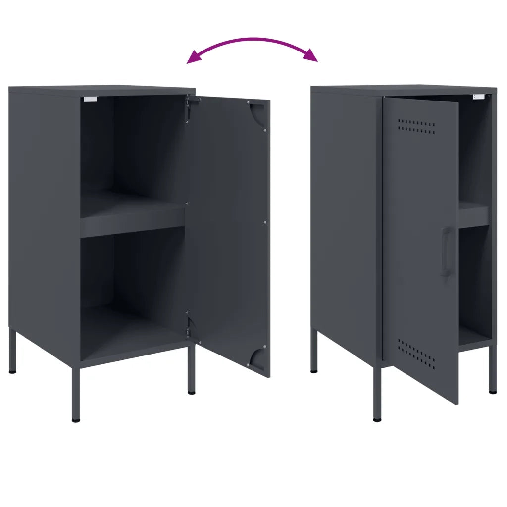 Credenza | Madia | Buffet da pranzo | Armadio da pranzo Antracite 36x39x79 cm in Acciaio