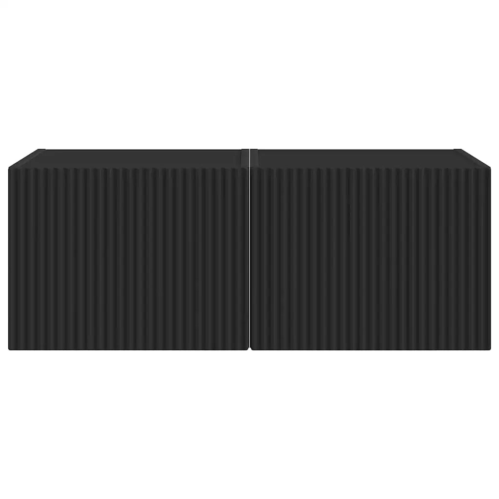 Mobile TV da parete 2 pz-Set di 2 Mobile TV a Muro-Credenza TV Nero 60 x 31 x 29.5 cm 273340