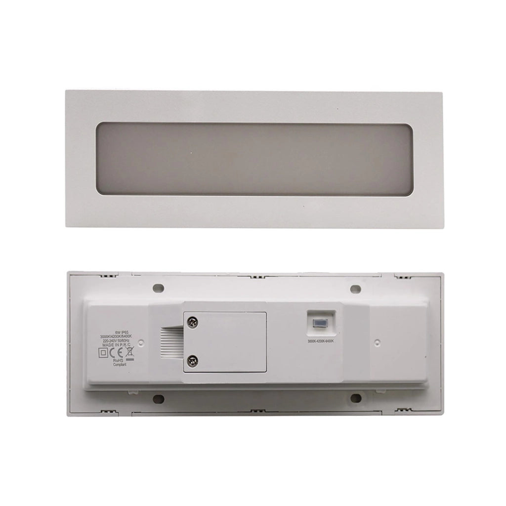 Faretto segnapassi LED 6W CCT incasso rettangolare parete IP65 moderno lampada muro luce viale giardino esterni 230V BIANCO