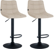 Set di 2 sgabelli da bar Jerry Fabric crema,nero
