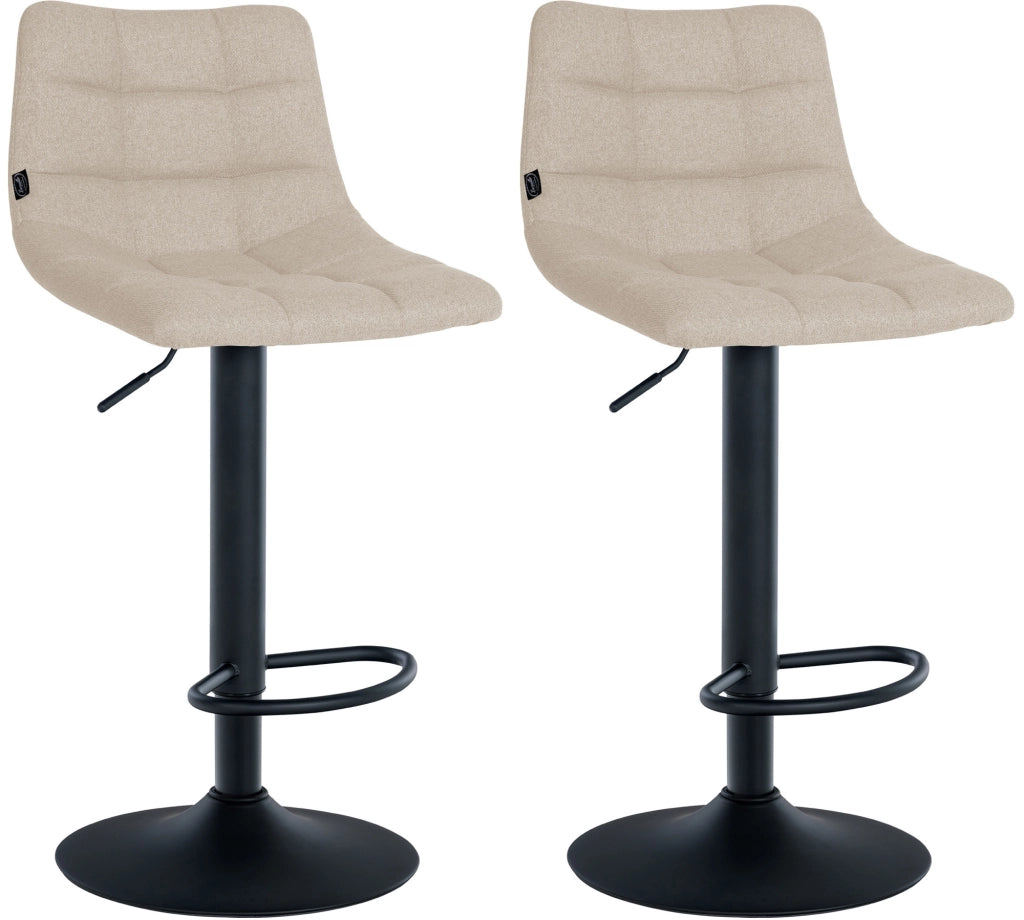 Set di 2 sgabelli da bar Jerry Fabric crema,nero