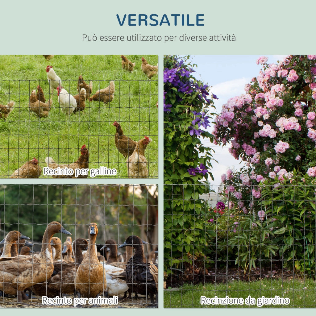 Easycomfort Rete per Recinzioni in Metallo con Rivestimento in PVC, Rotolo da 10x1m, Verde