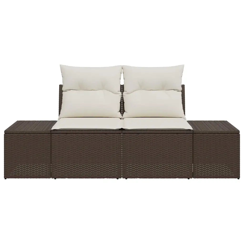 Divano da giardino Marrone 184 x 62 x 69 cm polyrattan 42006793