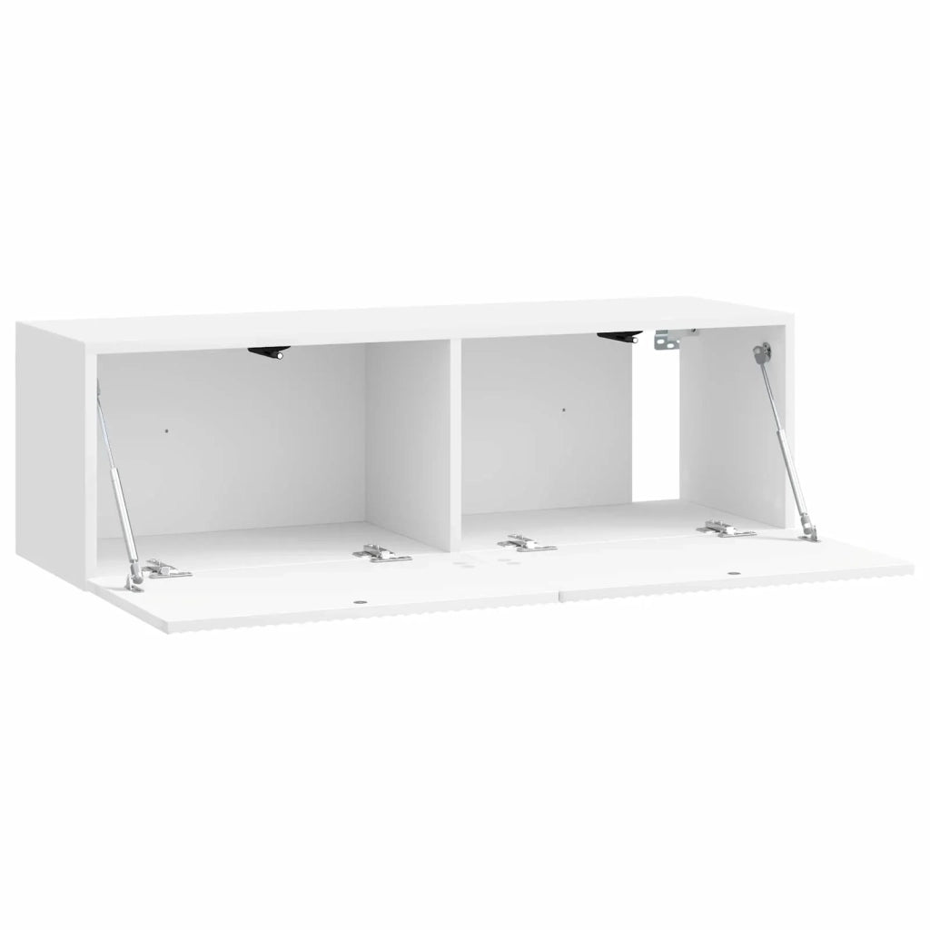 Mobile Porta TV da Muro Bianco Lucido 98 x 31 x 30 cm