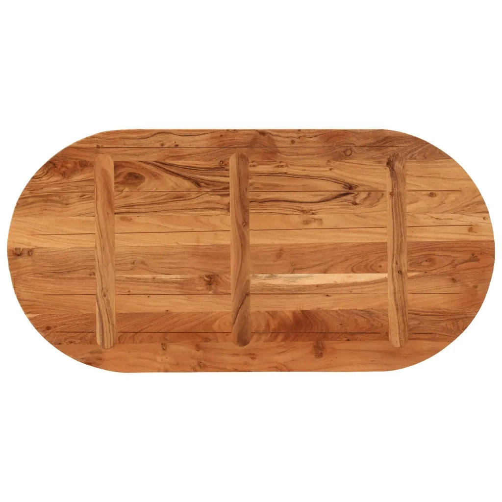 Piano Tavolo 150x50x3,8 cm Ovale in Legno Massello di Acacia 370096