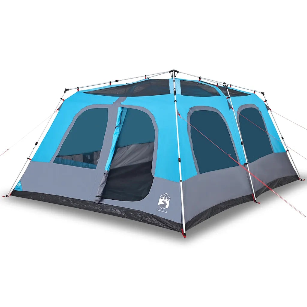 Tenda Familiare a Cupola 10 Persone-Tenda da campeggio Blu a Rilascio Rapido