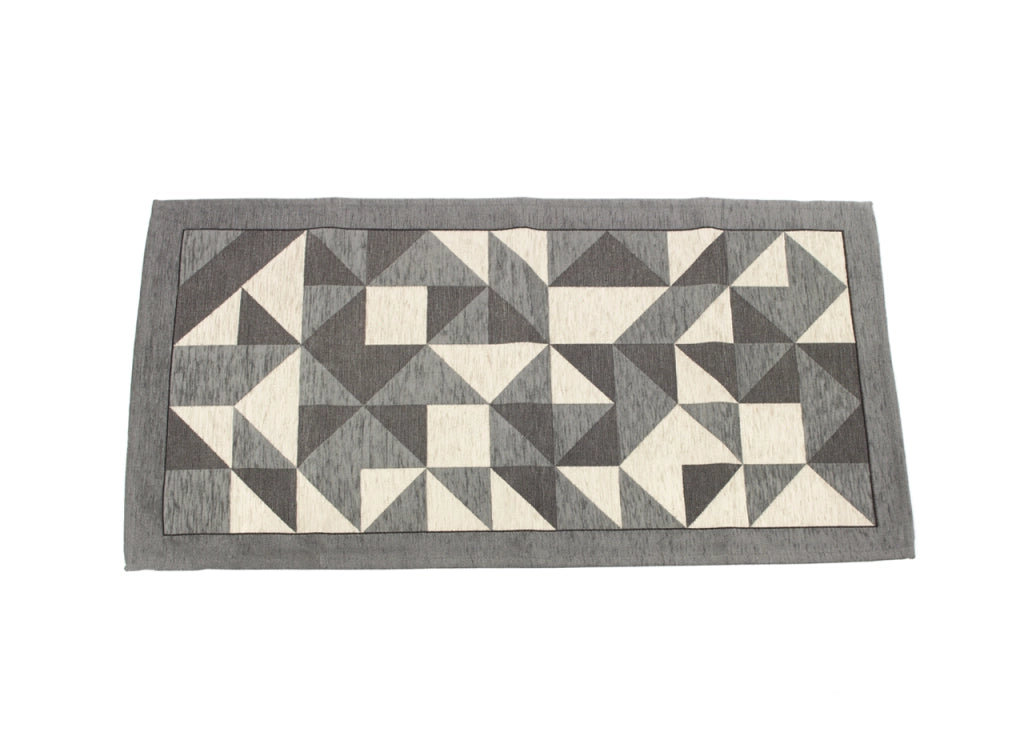 Tappeto Passatoia Cucina Salotto Antimacchia Retro Antiscivolo Origami - 55x80 - Grigio