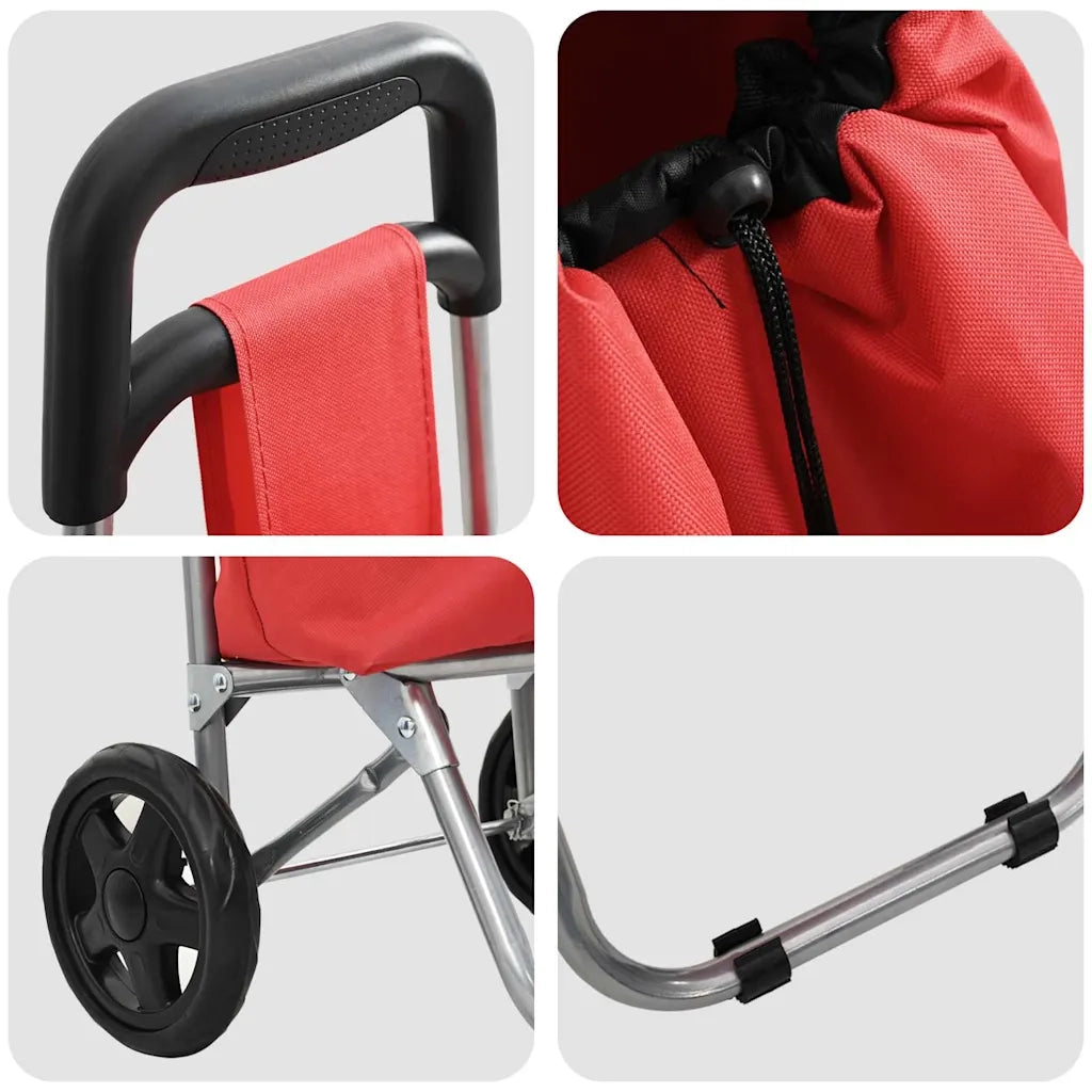 Carrello della spesa Rosso 35 x 28 x 92 cm Tessuto Oxford 42002345