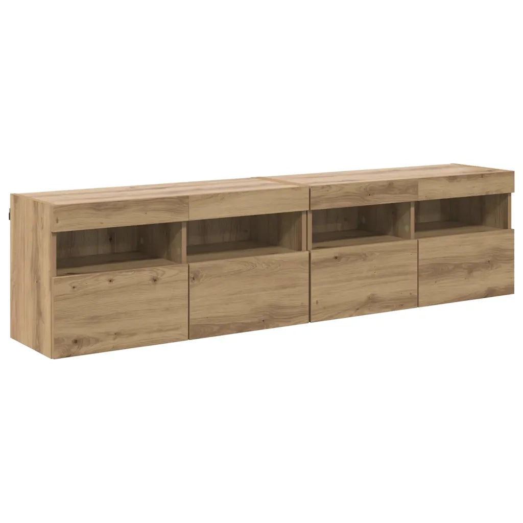 Mobiletti TV da Parete 2 pcs Rovere artigianale 80 x 30 x 40 cm 882980