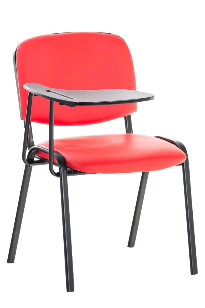 Sedia Ken in similpelle con tavolino ribaltabile rosso