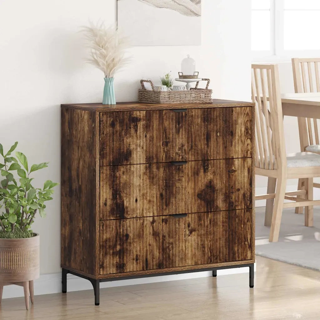 Credenza | Madia | Buffet da pranzo | Armadio da pranzo Rovere fum¨¦ 79,5 x 33 x 82 cm Legno multistrato