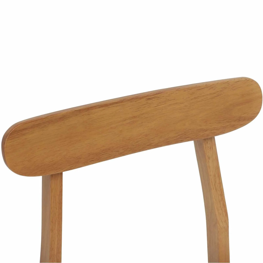 Sedia da pranzo 2 pcs Naturale e chiaro Legno di gomma solido