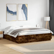 Giroletto con Luci LED Rovere Fumo 200x200 cm Legno Multistrato 3209587
