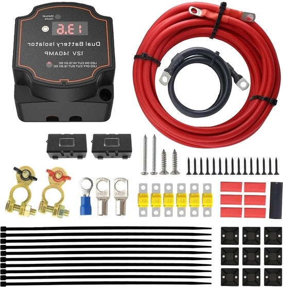 Relay di Separazione di Batteria con Display a LED 140A Seconda Batteria Dual Relay Switch per Auto Camper Veicolo Fuoristrada Camion SUV