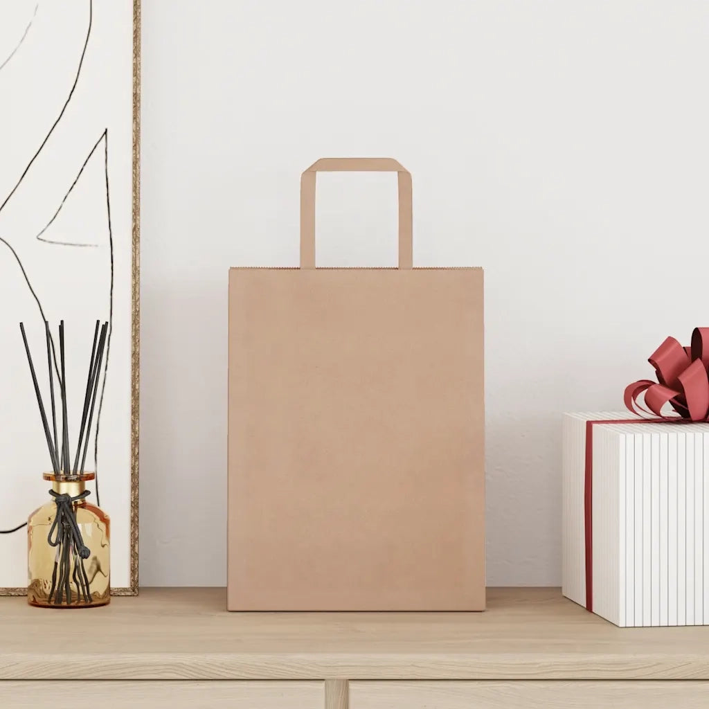 vidaXL Sacchetti di Carta 50 pz con Manici Marrone 21x11x28 cm