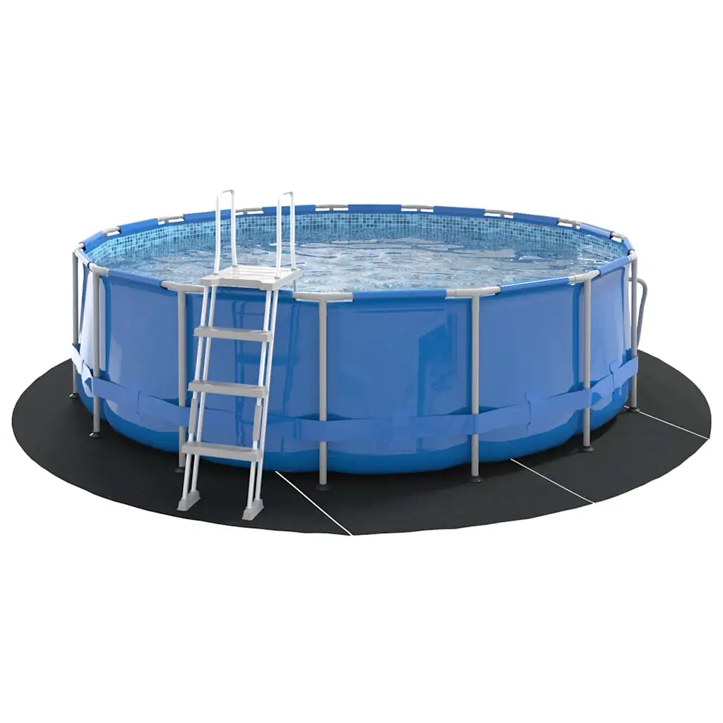 vidaXL Telo per Fondo Piscina Nero Ø 428 cm Geotessile in Poliestere