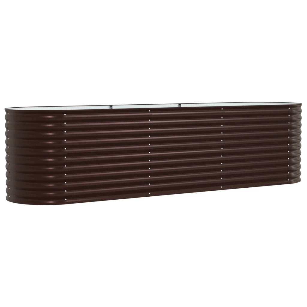 lettiera da giardino  marrone 320x80x81 cm in acciaio zincato