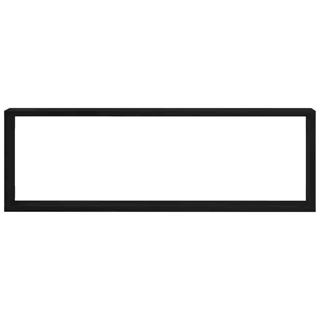 2 pz Scaffali da Parete | Mensola sospesa Rovere Nero 80 x 15 x 26 cm
