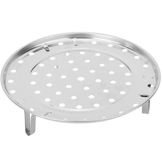 Supporto per pentola in acciaio inossidabile - Multifunzionale - Cucina - Design rialzato - Dimensioni S: 20x20x5 cm - Standard per pentola a vapore rotonda - Grande capacità