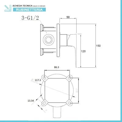 Kit doccia nero opaco completo di soffione quadrato 25x25 cm e miscelatore incasso