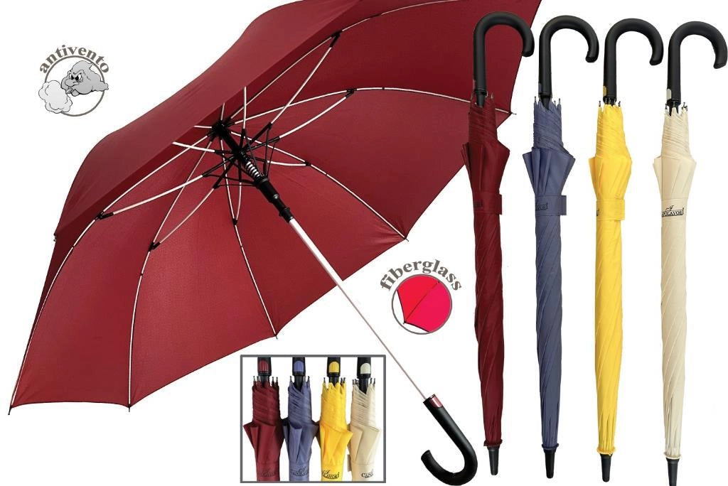 Ombrello da Pioggia Golf Automatico Donna Tinta Unita 4 Colori