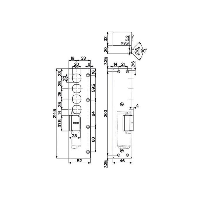 Mottura 94080 Incontro Elettrico Basso Acciaio Verniciato 12V Antiripetitore Serie 20 30 Mano Sinistra colore Marrone