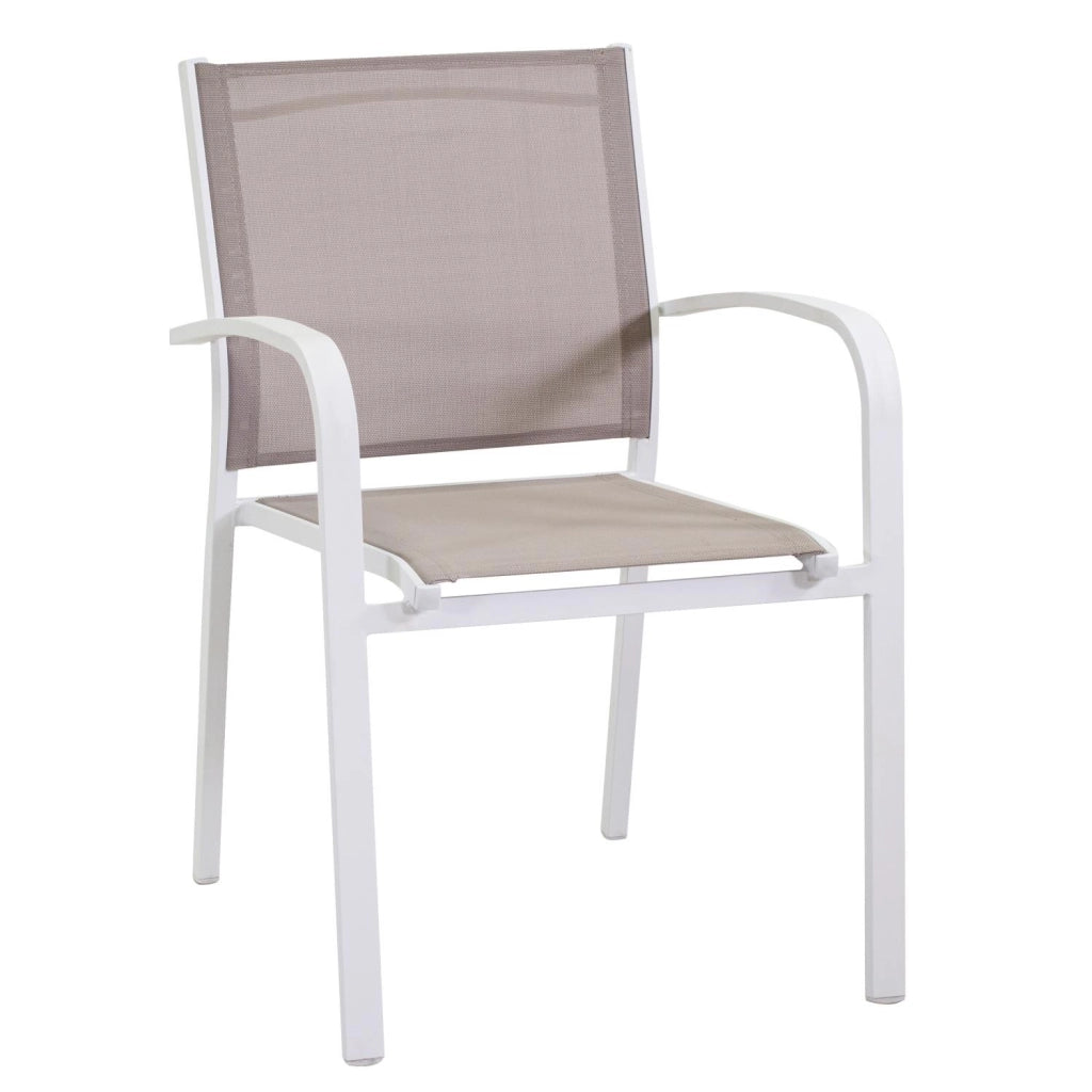 Sedia Impilabile in Alluminio Bianco - Dimensioni: 56 x 83,5 x 59,5 cm