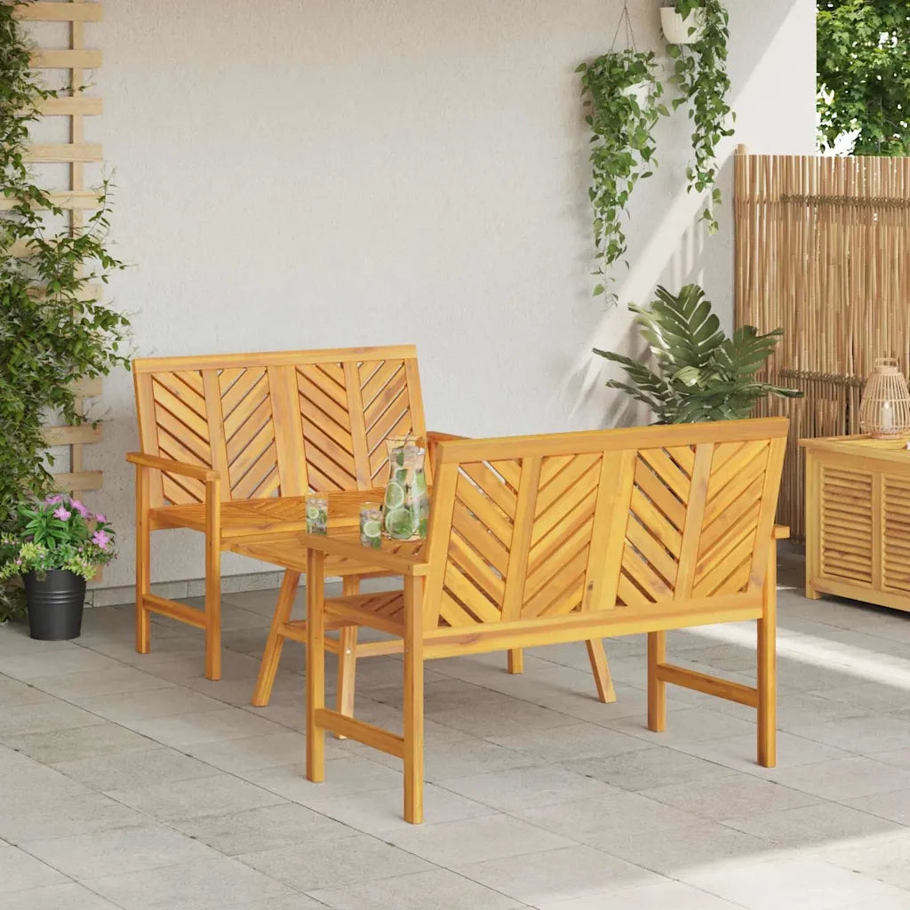 Set Lounge da Giardino 3 pcs Marrone Legno di Acacia Massello 3154128