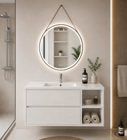 Mobile bagno con lavabo ORIGENBATH ZEUS senza specchio 80x40 cm Destra bianco nordico