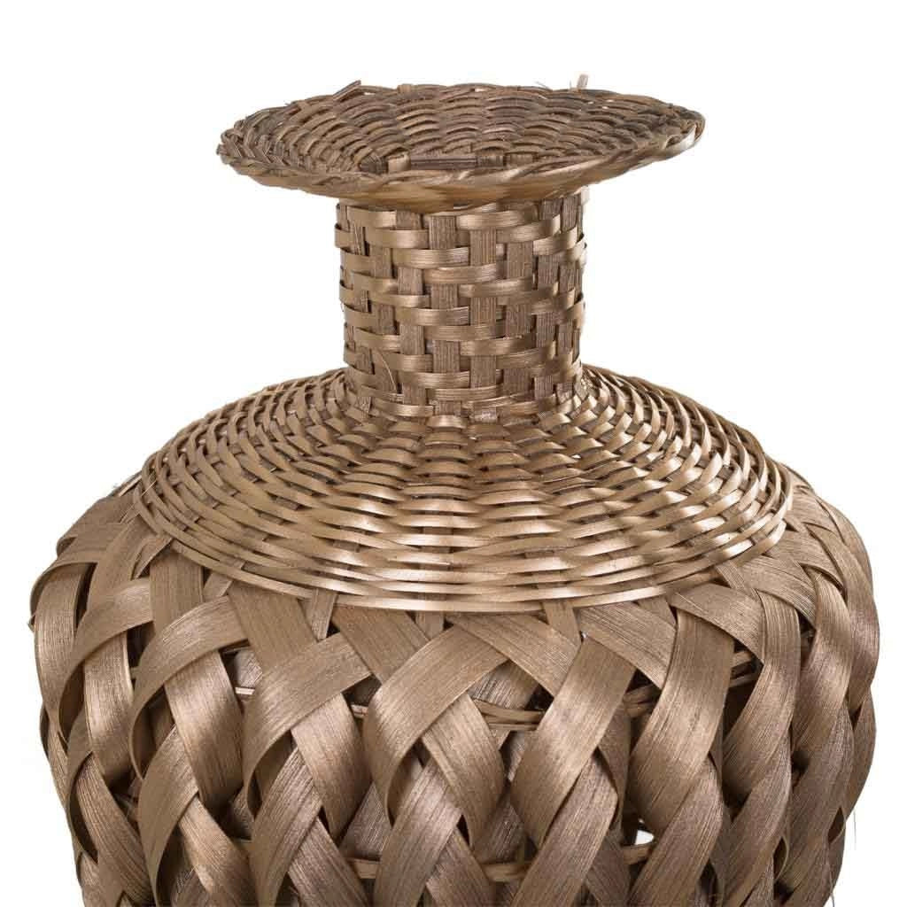 Vaso in bambù laccato dorato 15x26x36h