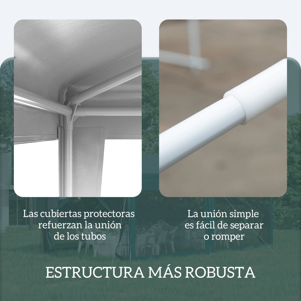Gazebo da giardino 3x3 m ¨C zephmum ¨C bianco acciaio