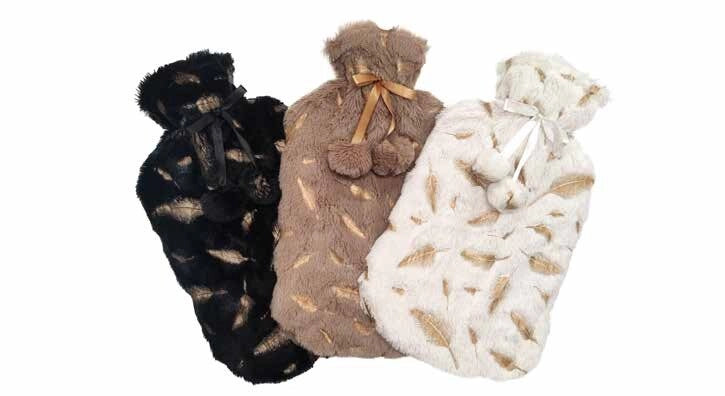 1 Pezzo Borsa Acqua Calda con Fodera in Peluche 2 Litri 3 Colori