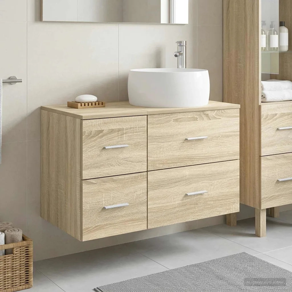Set di mobili per il bagno 2 pz Rovere Sonoma 3404002