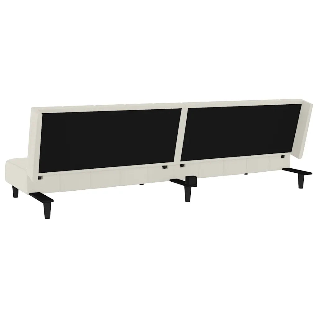 Divano letto | Sof¨¤ letto | Letto singolo a 2 Posti Crema in Velluto
