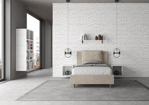 Letto 1 Piazza e Mezzo 120x210 cm Senza Rete Antea Sabbia