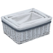 Set Cestini Impilabili 3 pz Bianchi in Salice CFW9095182