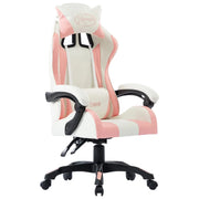 Sedia girevole in similpelle rosa per ufficio computer studio o videogiochi (02_0024228)