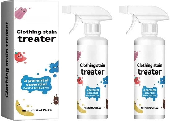 Vlekverwijderaatore per Abbigliamento - 2 Stuks - 120 ml - Effettivo contro Grassi e Caffè - Spray per Rimozione Macchie