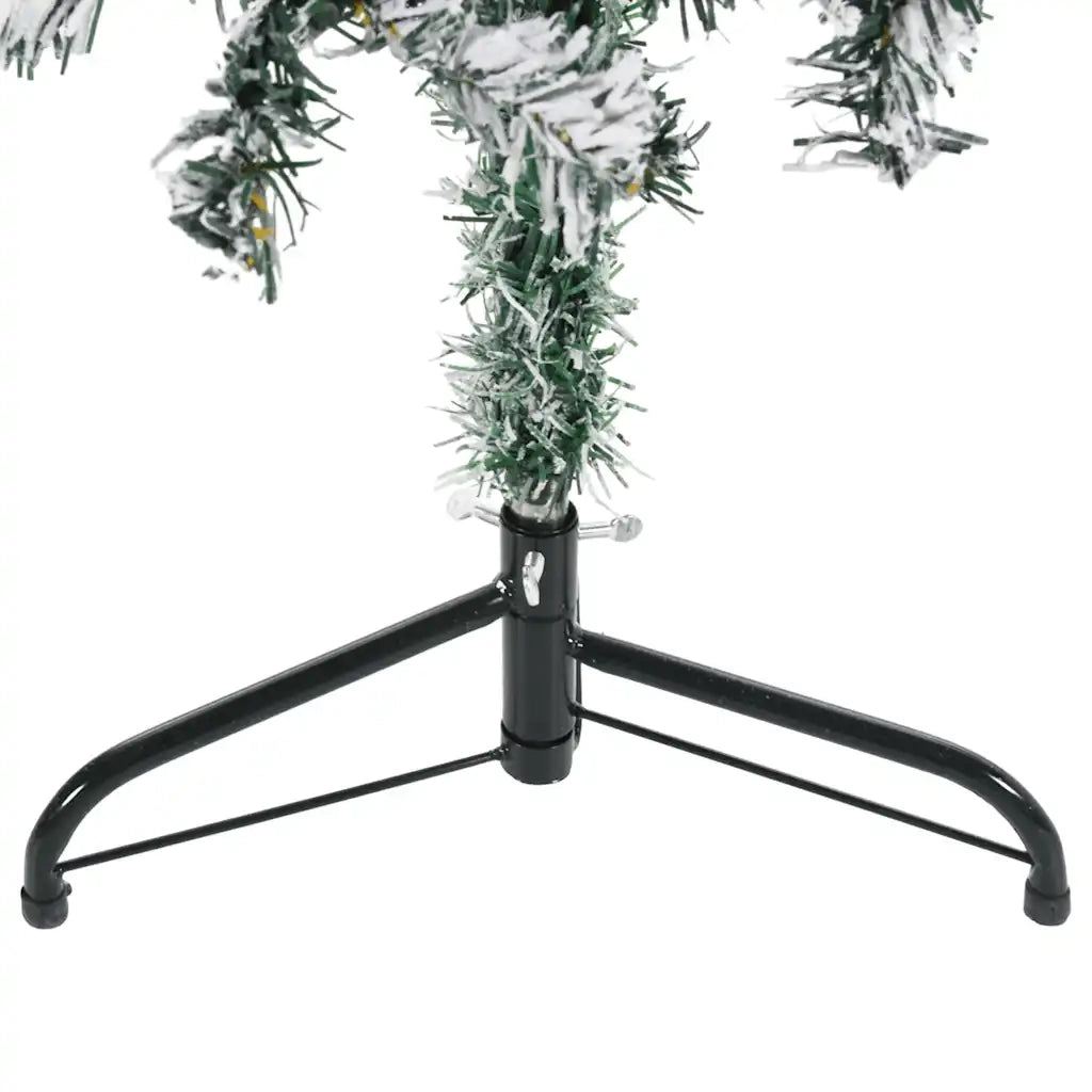 Albero Natale | Decorazioni natalizie Artificiale Sottile a Met¨¤ Neve Fioccata 150 cm