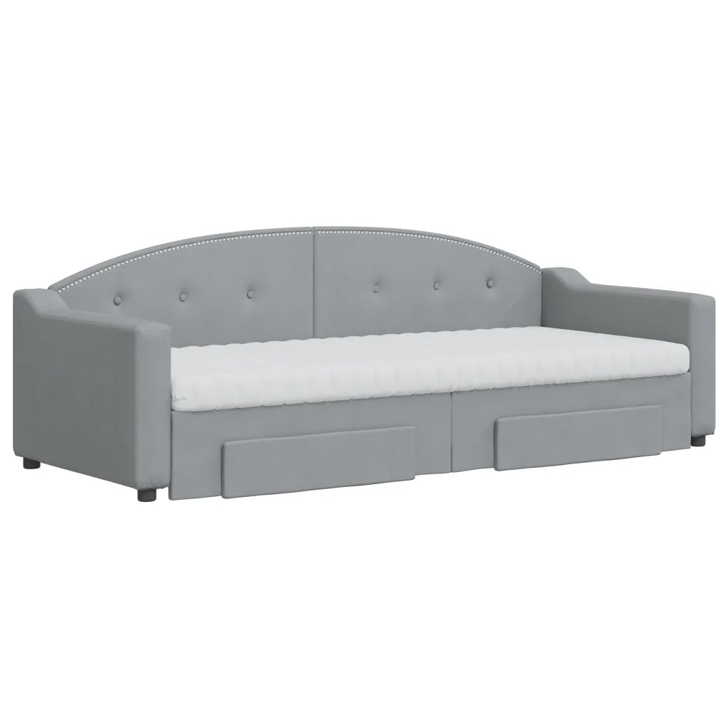 Divano Letto Estraibile Cassetti Grigio Chiaro 80x200cm Tessutocod mxl 130703