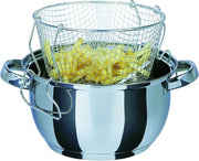 Frittoia per Oliebollen - Frittuio per Feste - Piatto di Frittura con supporto - Coperchio di vetro - 22cm - 30 litri - Acciaio Inox - Argento - 3 unità - 36 x 235 x 13 cm