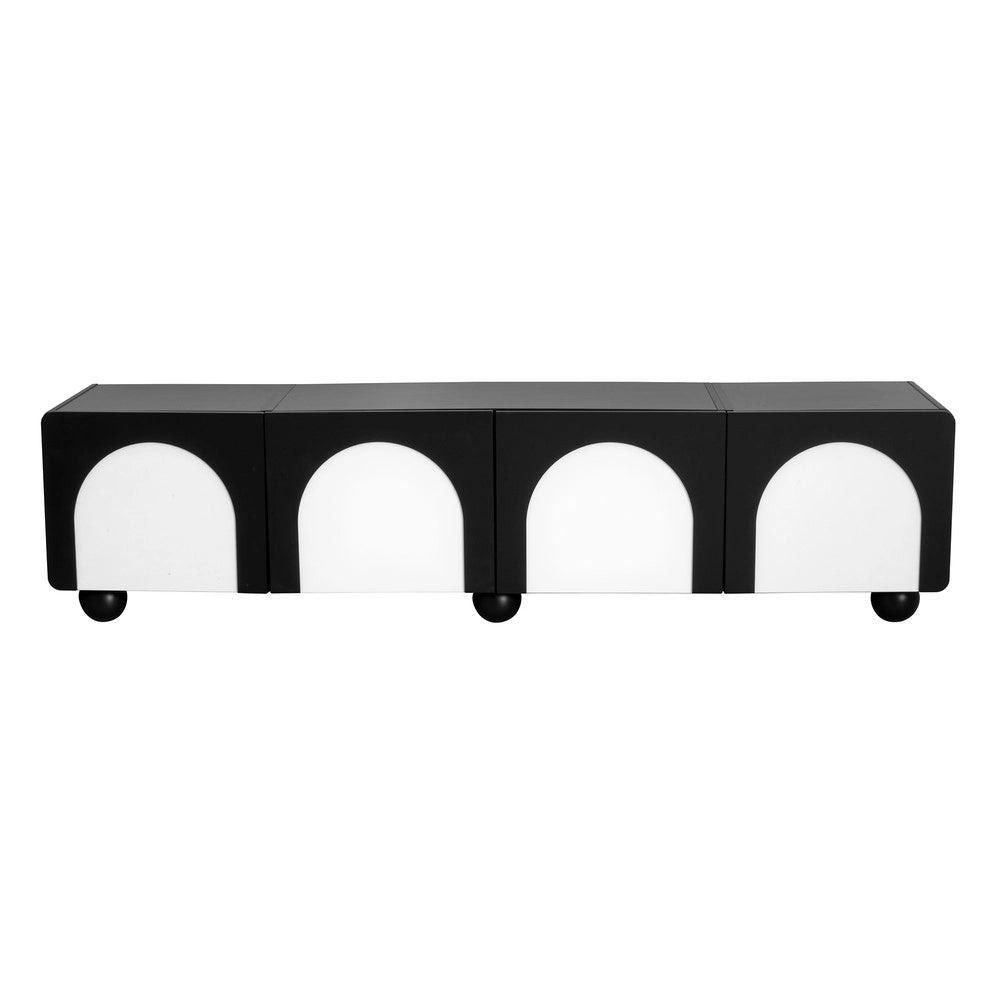 Mobile TV con Cassetti e Ante ¨C Xylo ¨C Nero/Bianco, 180x38x45 cm