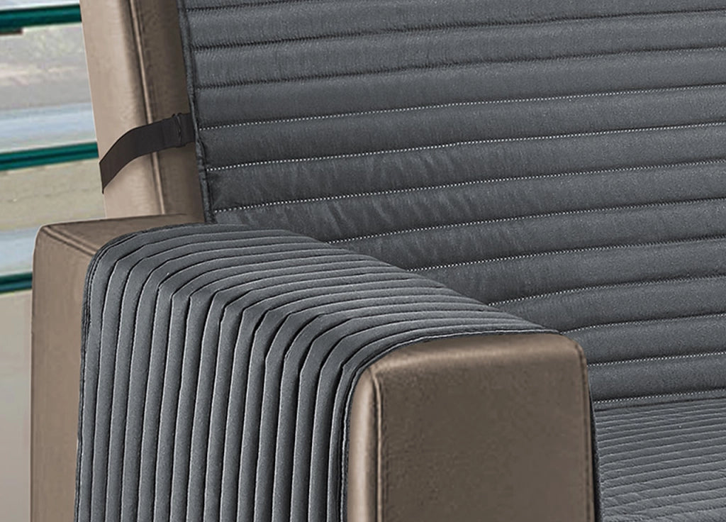 Copridivano Con Penisola Trapuntato Antimacchia Impermeabile Mod Best Grigio Scuro - 240 cm - Grigio Scuro