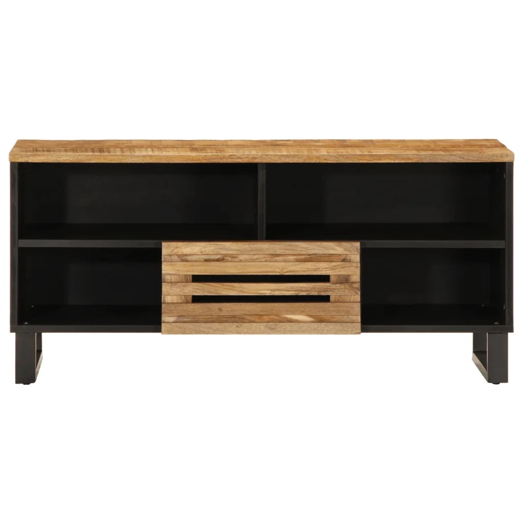 Mobile Porta TV 100x34x46 cm in Massello di Mango Grezzo 377514