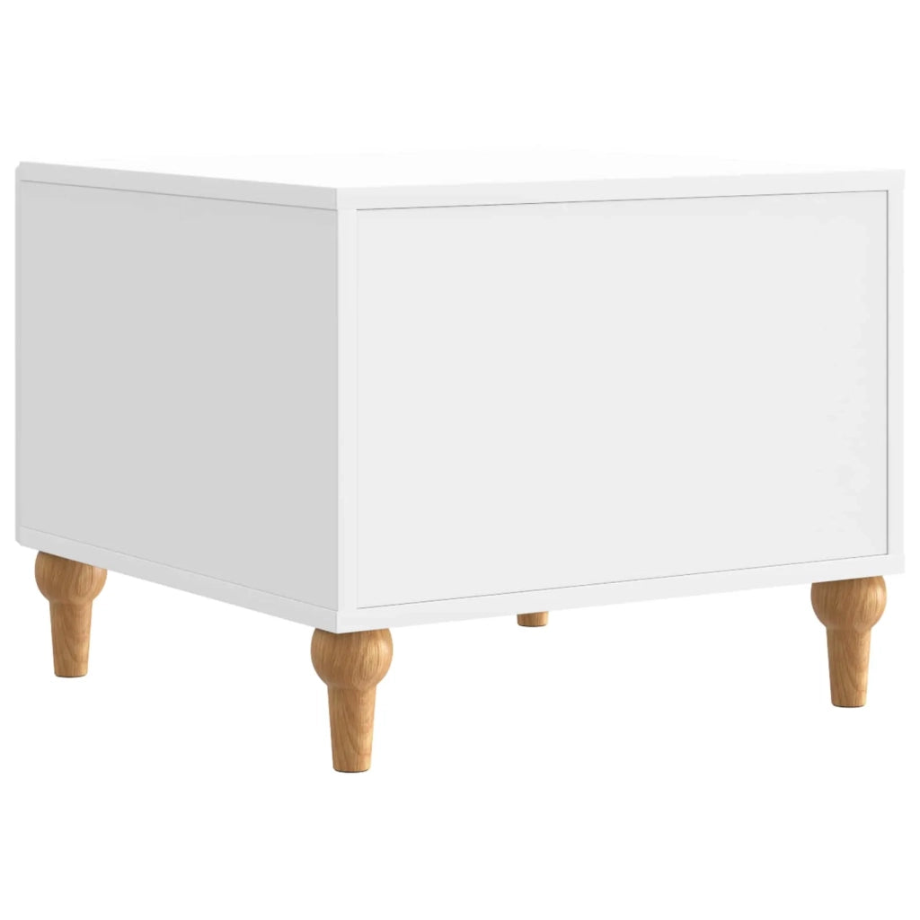 Tavolino da salotto con cassetto Bianco Lucido 49 x 50 x 40 cm