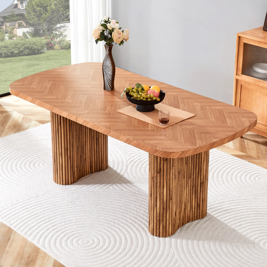 Tavolo da Pranzo Design Moderno con Gamba ad Arco ¨C Xylo ¨C Noce, 180x90 cm